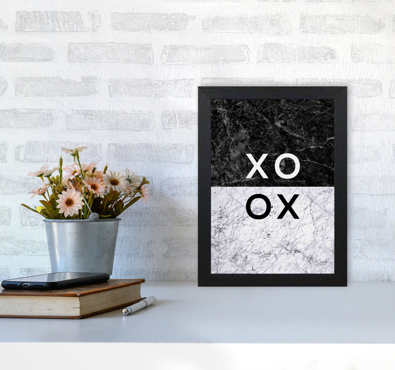 XO Hugs & Kisses Quote Print By Orara Studio A4 White Frame