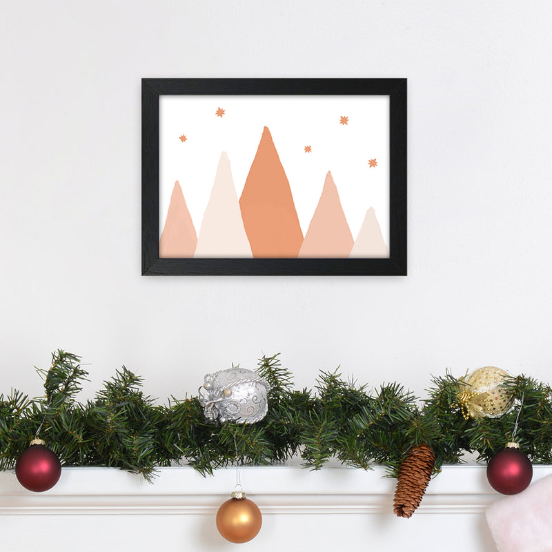 Blush Mountains Christmas Art Print by Orara Studio A4 White Frame