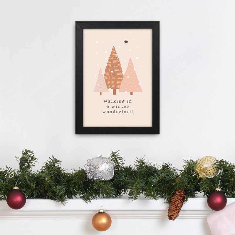 Walking In A Winter Wonderdland Christmas Art Print by Orara Studio A4 White Frame