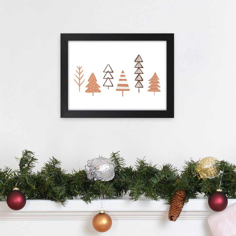 Winter Trees Illustration Christmas Art Print by Orara Studio A4 White Frame