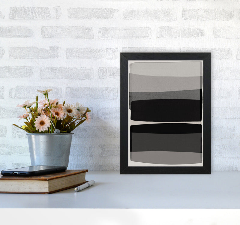 Modern Black and White Abstract Art Print by Orara Studio A4 White Frame