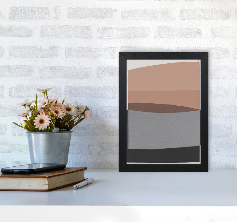 Modern Pink and Grey Abstract Art Print by Orara Studio A4 White Frame
