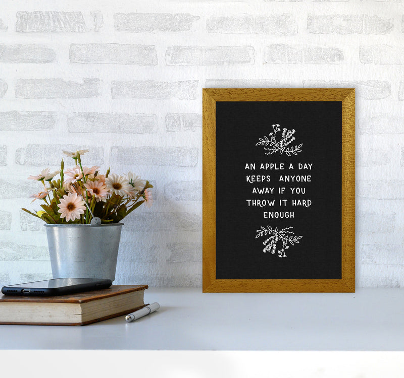 An Apple A Day Funny Quote Print By Orara Studio A4 Print Only