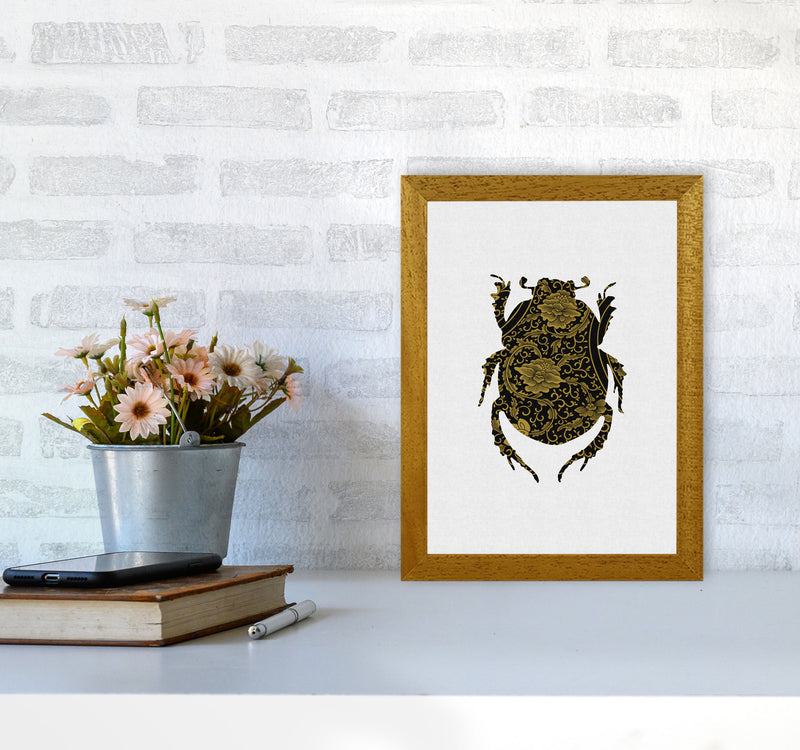 Black And Gold Beetle I Print By Orara Studio Animal Art Print A4 Print Only