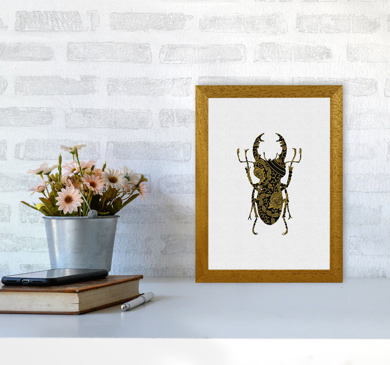 Black And Gold Beetle II Print By Orara Studio Animal Art Print A4 Print Only