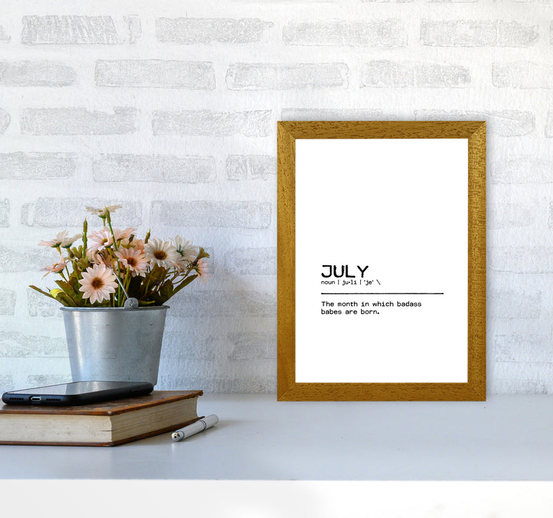 July Badass Definition Quote Print By Orara Studio A4 Print Only