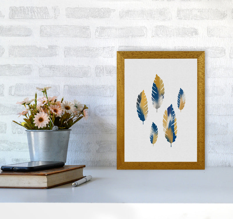 Leaves Blue & Yellow Print By Orara Studio A4 Print Only