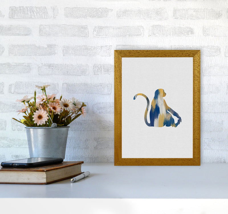 Monkey Blue & Yellow Print By Orara Studio Animal Art Print A4 Print Only