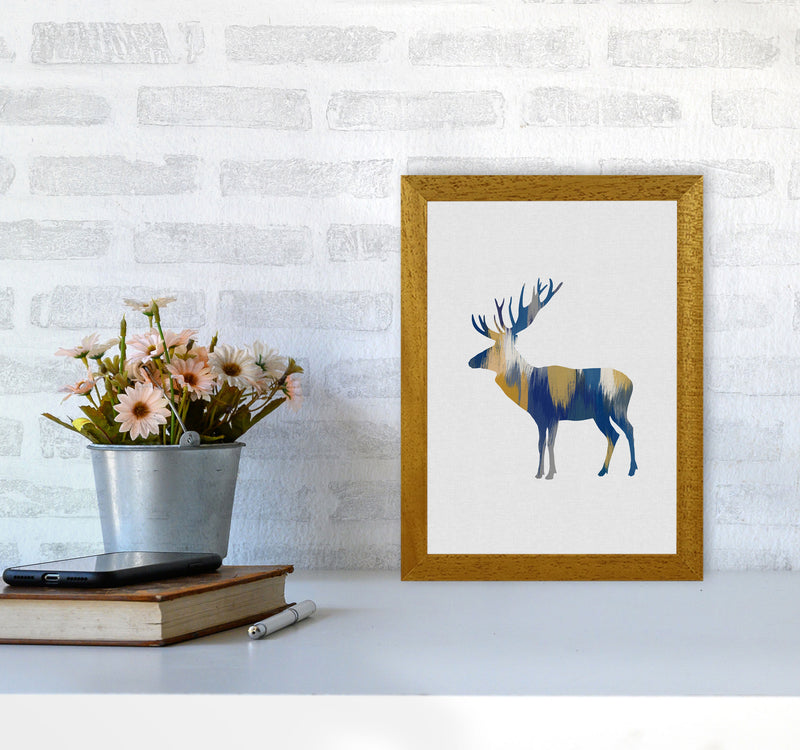 Moose Blue & Yellow Print By Orara Studio Animal Art Print A4 Print Only