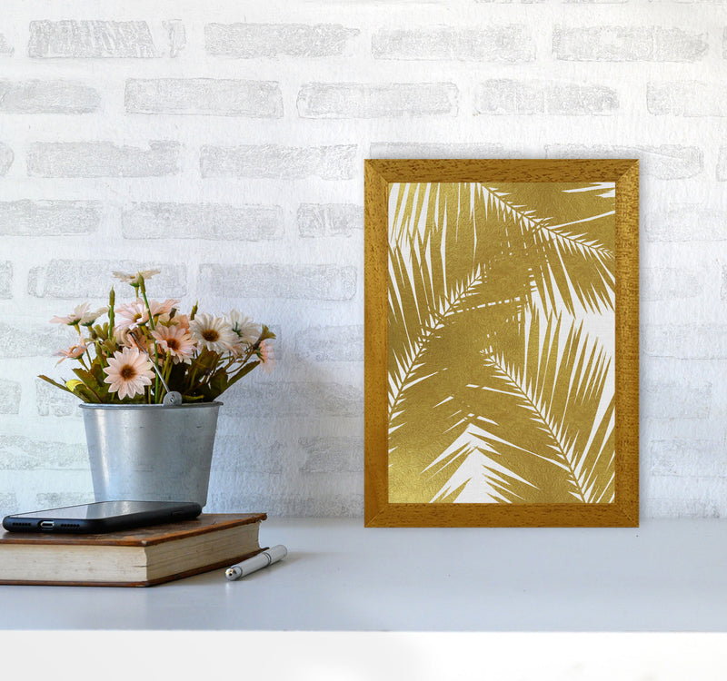 Palm Leaf Gold III Print By Orara Studio, Framed Botanical & Nature Art Print A4 Print Only