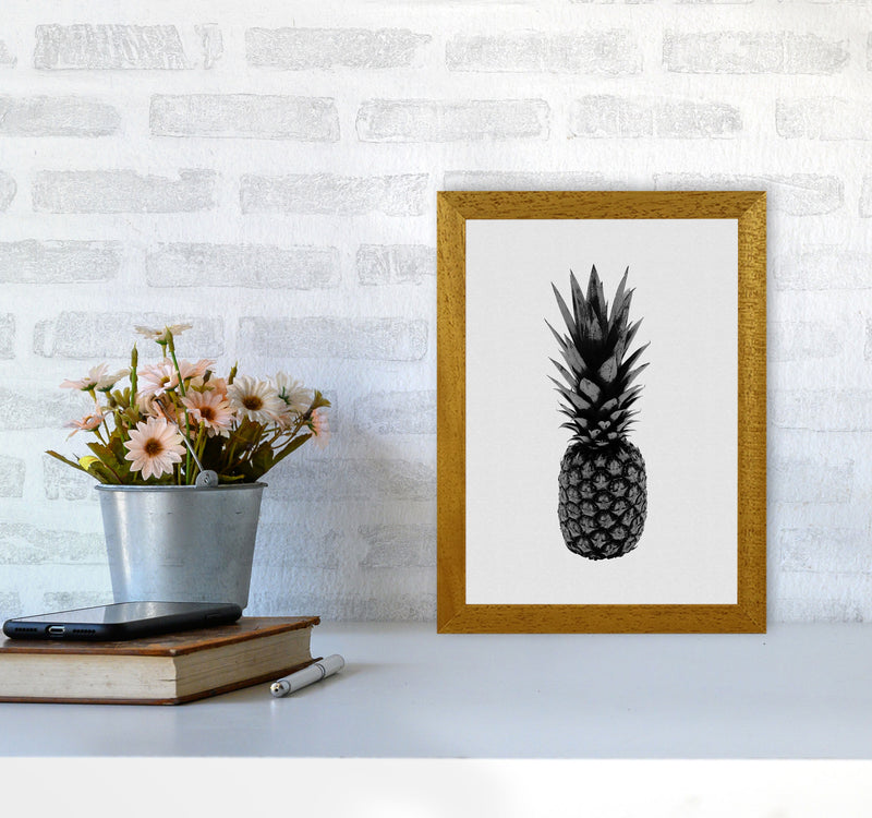 Pineapple Black & White Print By Orara Studio, Framed Kitchen Wall Art A4 Print Only