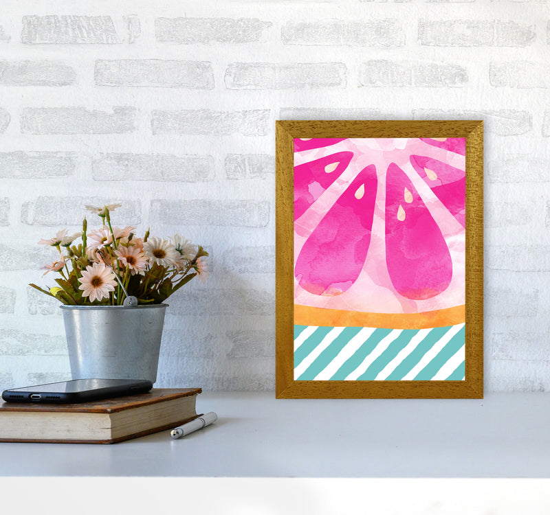 Pink Grapefruit Abstract Print By Orara Studio, Framed Kitchen Wall Art A4 Print Only