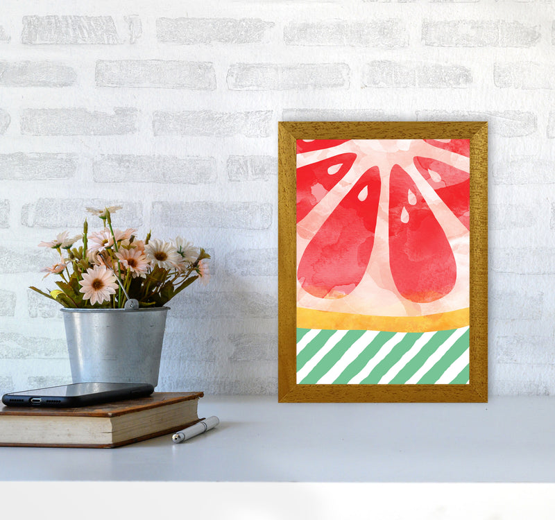 Red Grapefruit Abstract Print By Orara Studio, Framed Kitchen Wall Art A4 Print Only