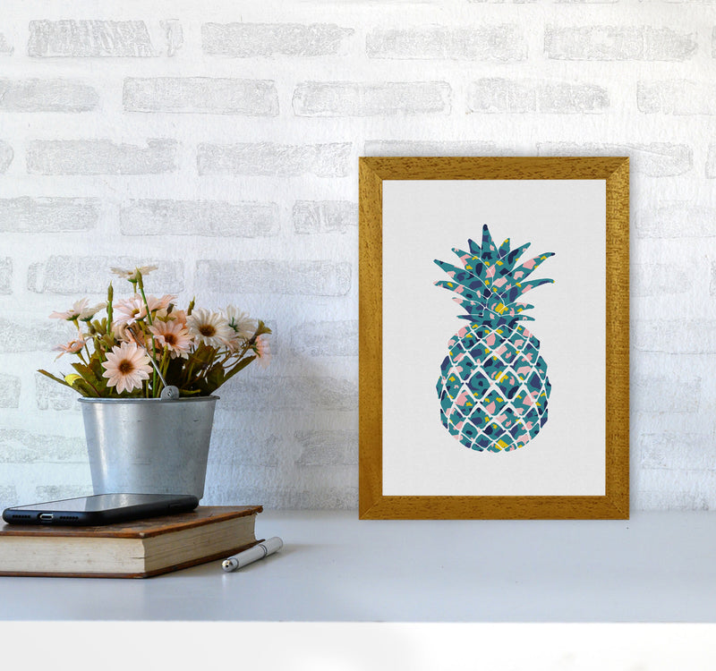 Teal Pineapple Print By Orara Studio, Framed Kitchen Wall Art A4 Print Only