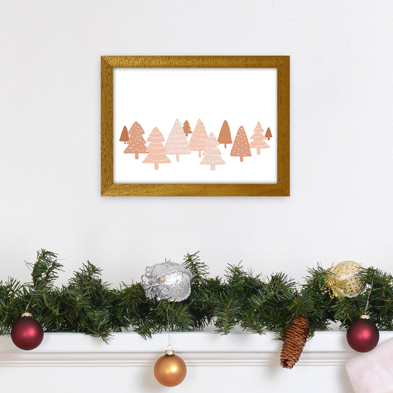 Blush Winter Trees Christmas Art Print by Orara Studio A4 Print Only