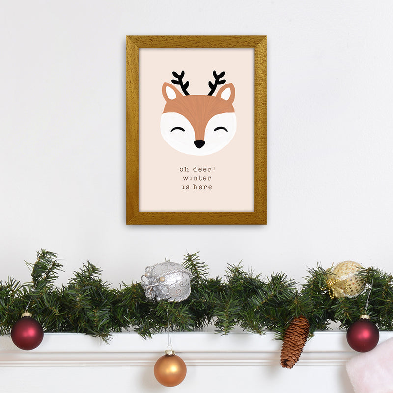Oh Deer Winter Is Here Christmas Art Print by Orara Studio A4 Print Only