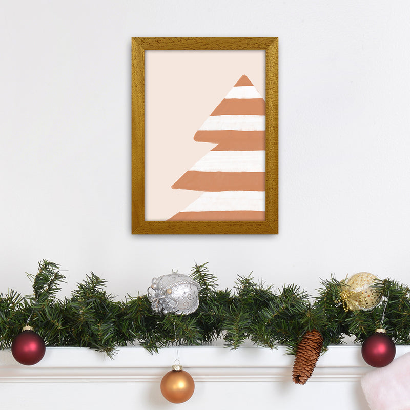 Stripey Xmas Tree Christmas Art Print by Orara Studio A4 Print Only