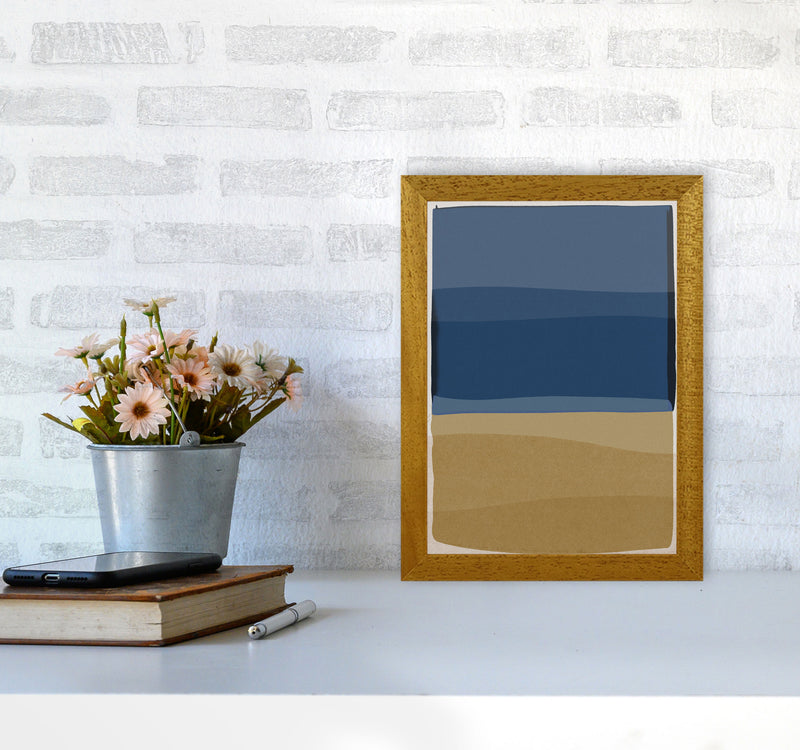 Modern Blue and Brown Abstract Art Print by Orara Studio A4 Print Only