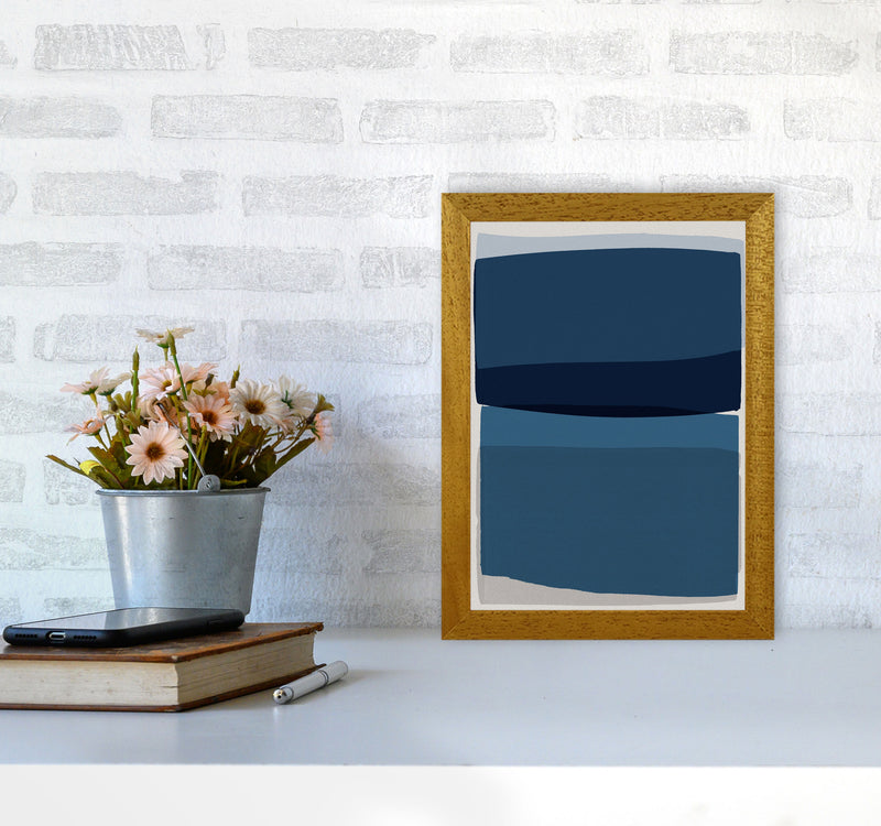 Modern Blue Abstract Art Print by Orara Studio A4 Print Only