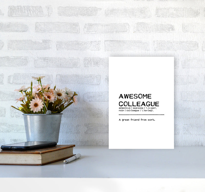 Awesome Colleague Friend Definition Quote Print By Orara Studio A4 Black Frame