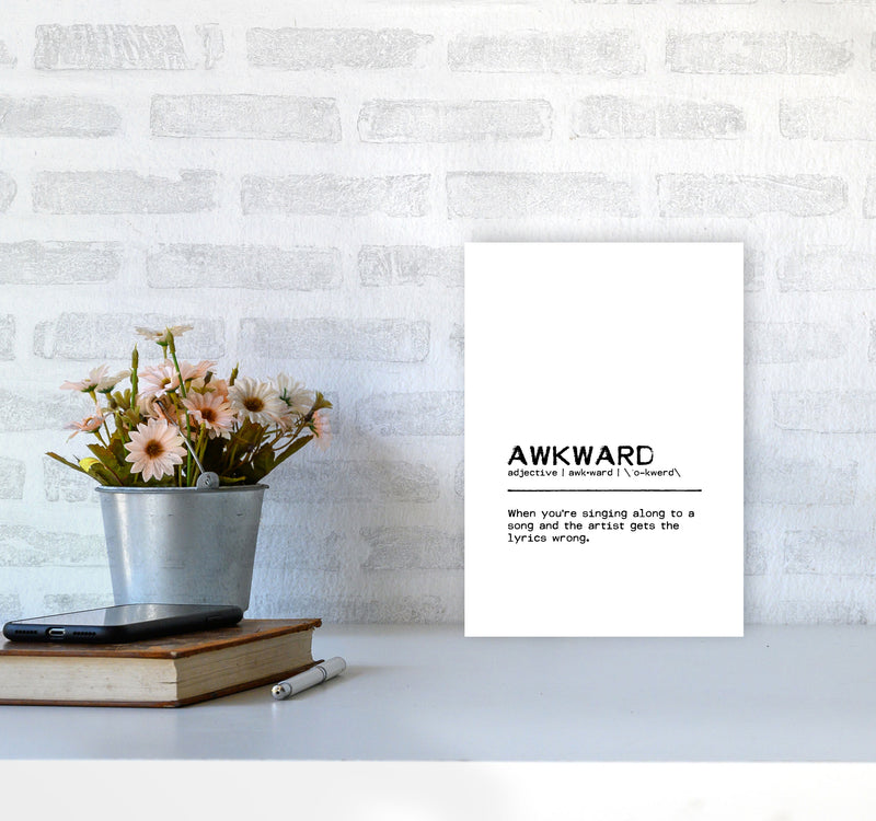 Awkward Singing Definition Quote Print By Orara Studio A4 Black Frame