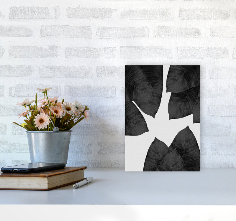 Banana Leaf Black & White I Print By Orara Studio A4 Black Frame