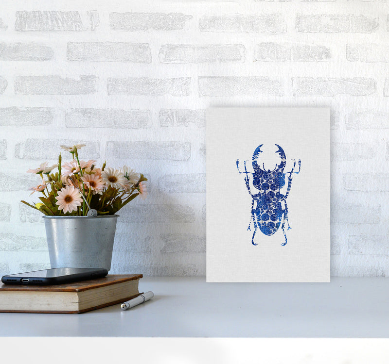 Blue Beetle III Print By Orara Studio Animal Art Print A4 Black Frame