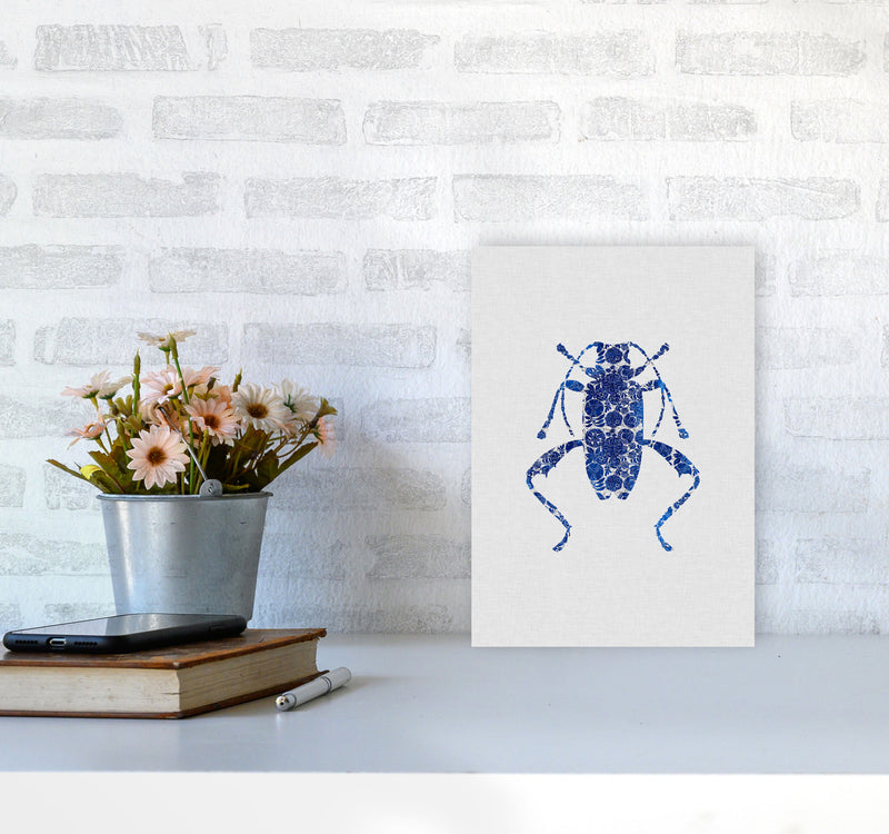 Blue Beetle IV Print By Orara Studio Animal Art Print A4 Black Frame
