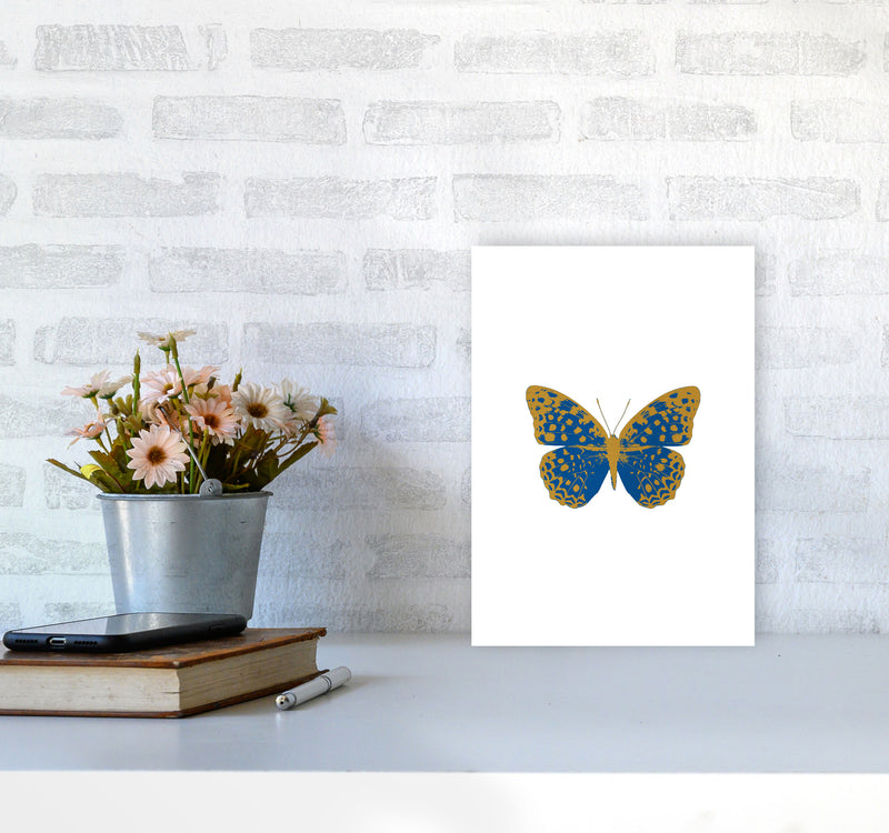 Blue Butterfly Print By Orara Studio Animal Art Print A4 Black Frame