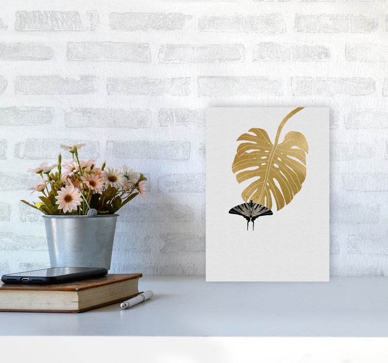 Butterfly & Monstera Leaf Print By Orara Studio A4 Black Frame
