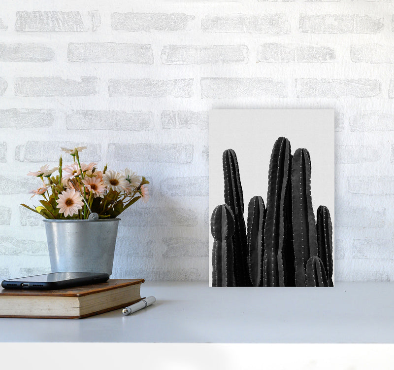 Cactus Black And White Print By Orara Studio, Framed Botanical Art A4 Black Frame