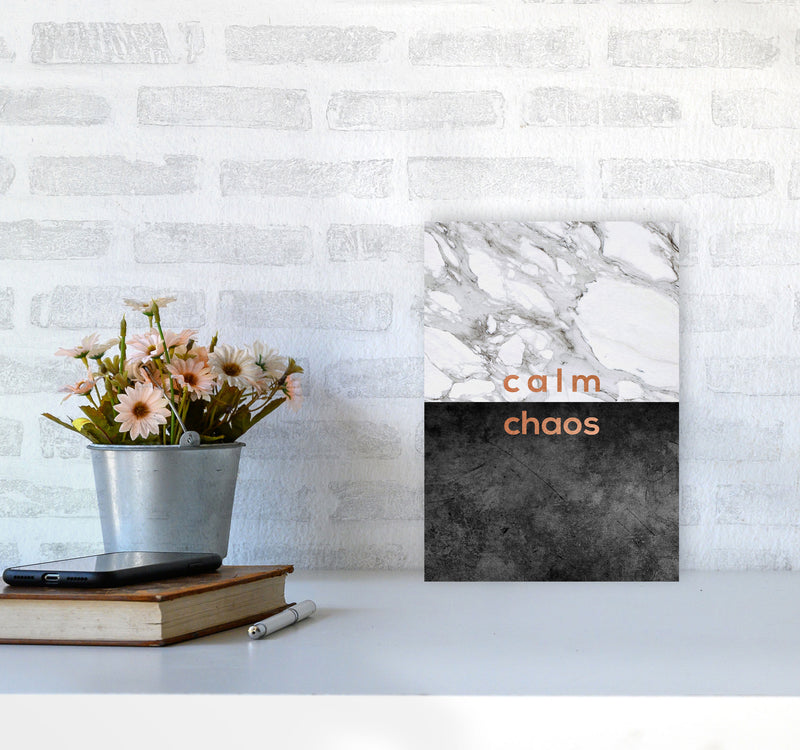 Calm Chaos Marble Quote Print By Orara Studio A4 Black Frame