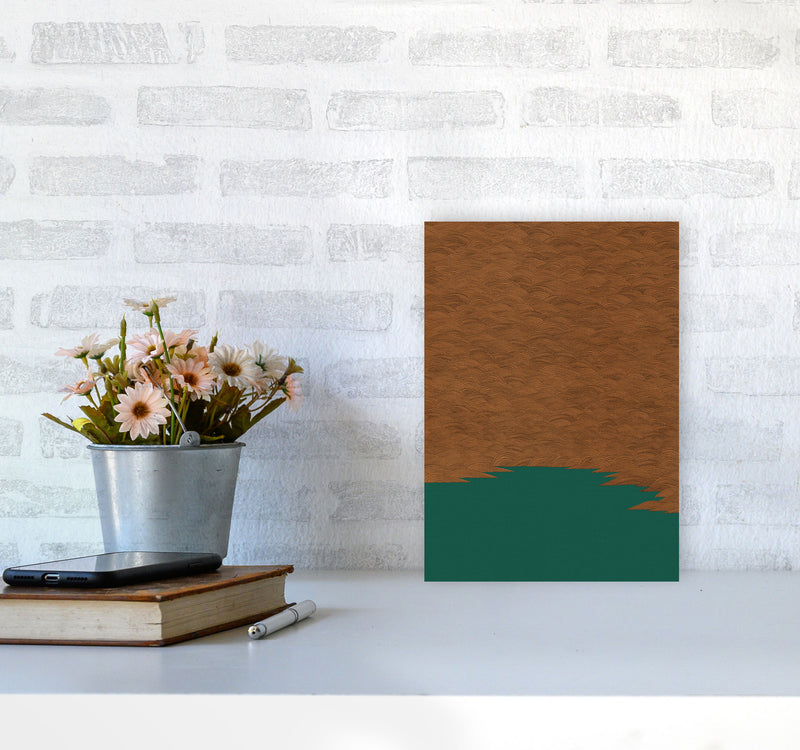 Copper & Green Landscape Print By Orara Studio A4 Black Frame