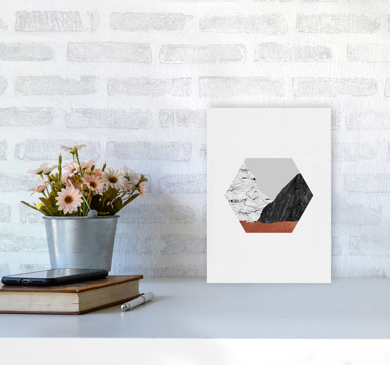 Copper Geometric I Print By Orara Studio A4 Black Frame