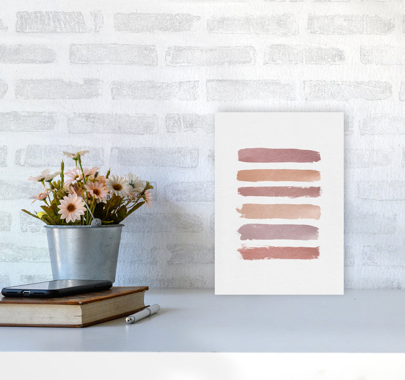 Dusty Rose Stripes Print By Orara Studio A4 Black Frame