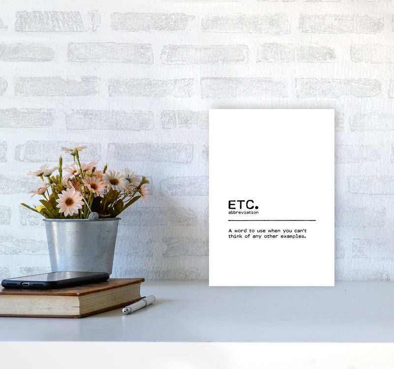 ETC Definition Quote Print By Orara Studio A4 Black Frame