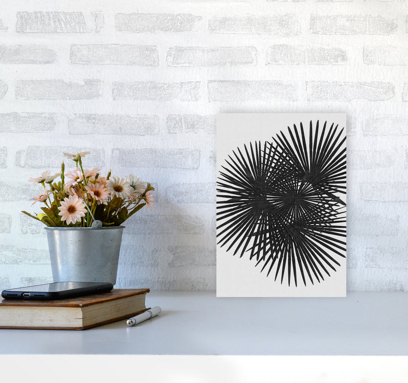 Fan Palm Black & White Print By Orara Studio A4 Black Frame