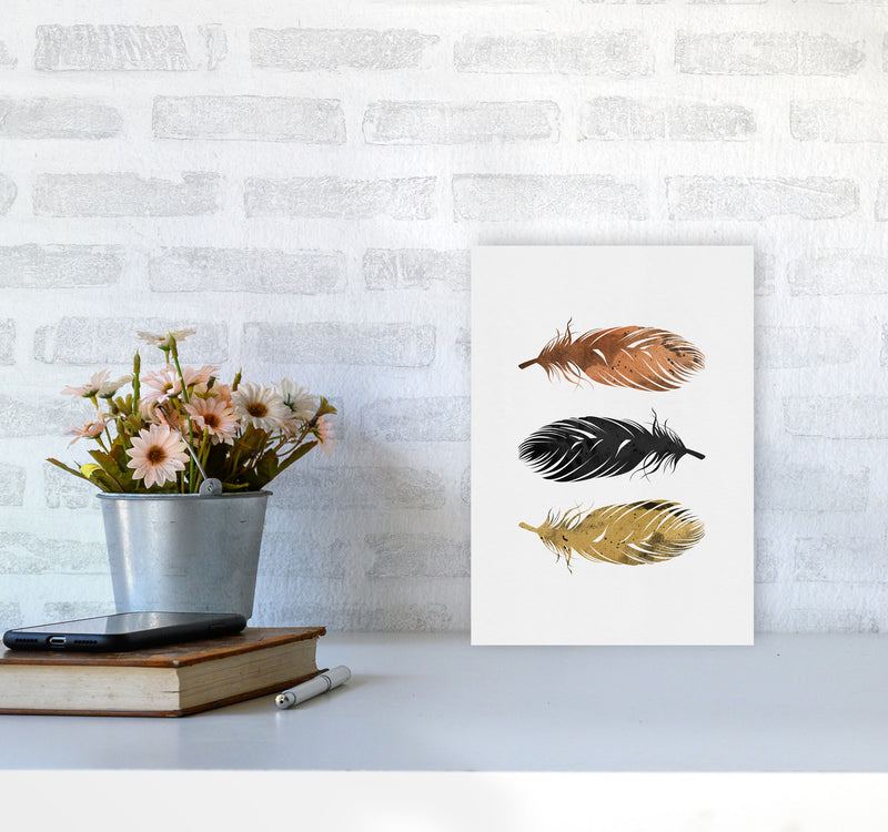 Feathers Print By Orara Studio, Framed Botanical & Nature Art Print A4 Black Frame