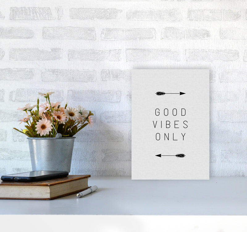 Good Vibes Only Arrow Quote Print By Orara Studio A4 Black Frame