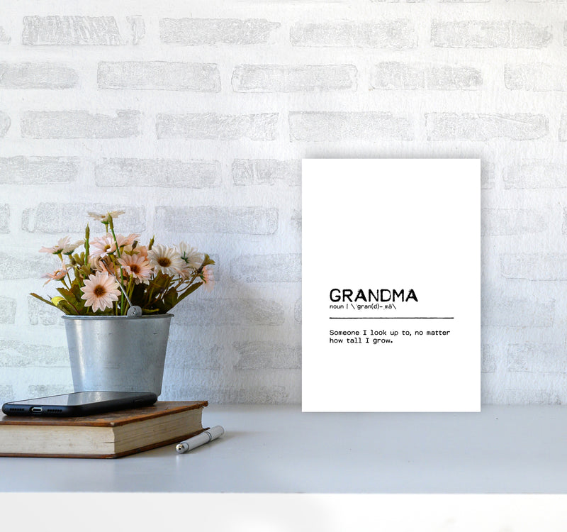 Grandma Tall Definition Quote Print By Orara Studio A4 Black Frame