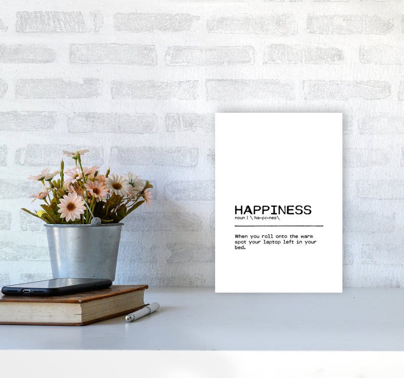 Happiness Laptop Definition Quote Print By Orara Studio A4 Black Frame