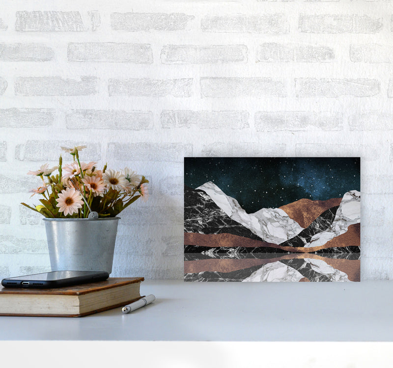 Landscape Mountains Print By Orara Studio, Framed Botanical & Nature Art Print A4 Black Frame