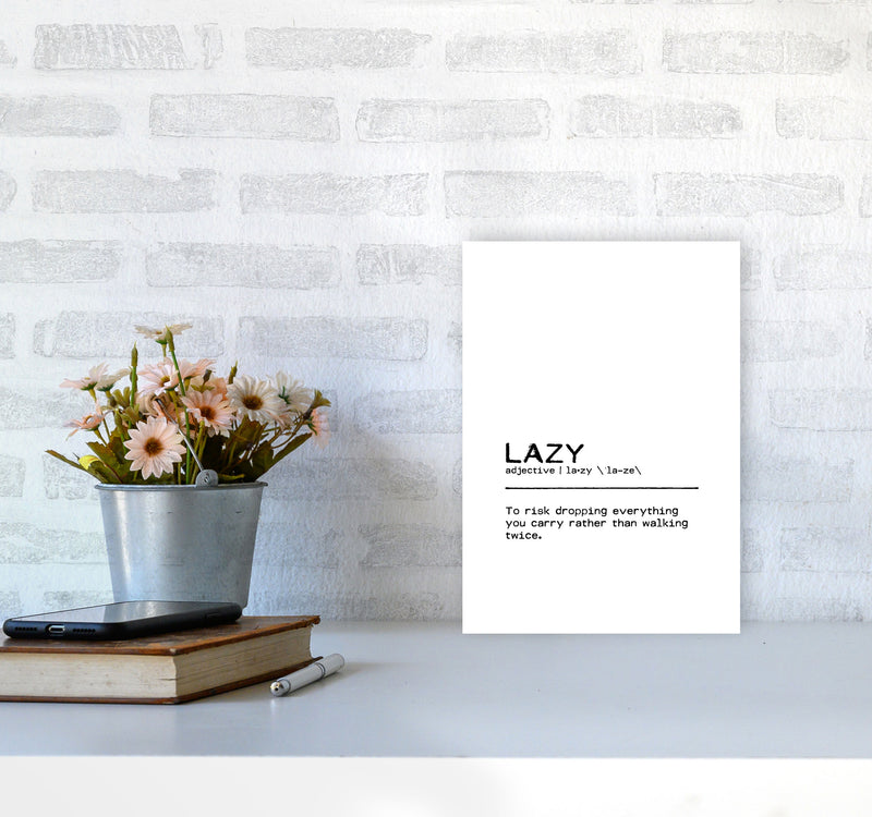 Lazy Risk Definition Quote Print By Orara Studio A4 Black Frame