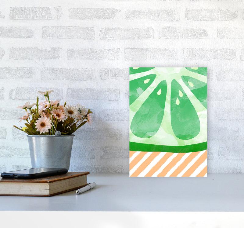 Lime Abstract Print By Orara Studio, Framed Kitchen Wall Art A4 Black Frame