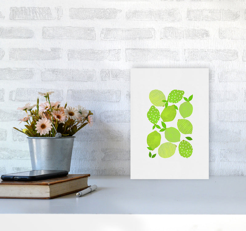Lime Crowd Print By Orara Studio, Framed Kitchen Wall Art A4 Black Frame