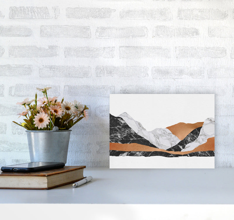 Marble Landscape I Print By Orara Studio, Framed Botanical & Nature Art Print A4 Black Frame