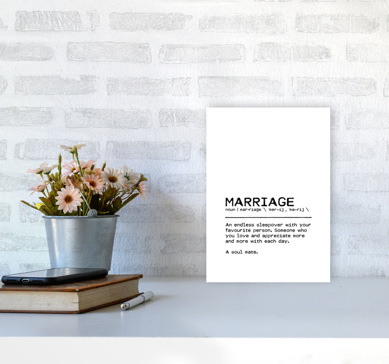 Marriage Sleepover Definition Quote Print By Orara Studio A4 Black Frame