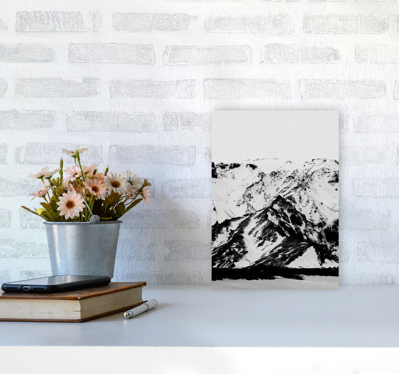Minimalist Mountains Print By Orara Studio, Framed Botanical & Nature Art Print A4 Black Frame