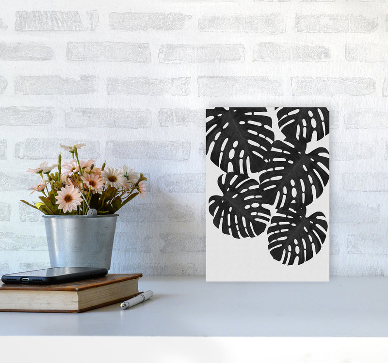 Monstera Black & White I Print By Orara Studio A4 Black Frame