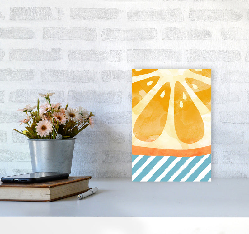 Orange Abstract Print By Orara Studio, Framed Kitchen Wall Art A4 Black Frame
